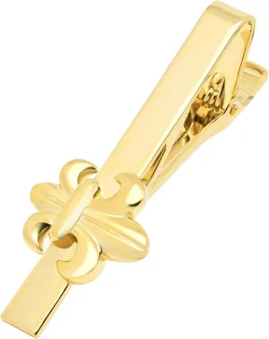ZEEY Unique Flower Shaped Lady Men Tie Clip In Gift Case Golden Men's Tie Pin Bar for Regular Necktie Daily Business Anniversary Wedding Occasions