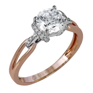 ZR1217 Engagement Ring in 14k Gold with Diamonds